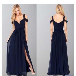 Lulus Off the shoulder long Navy Blue Maxi Dress